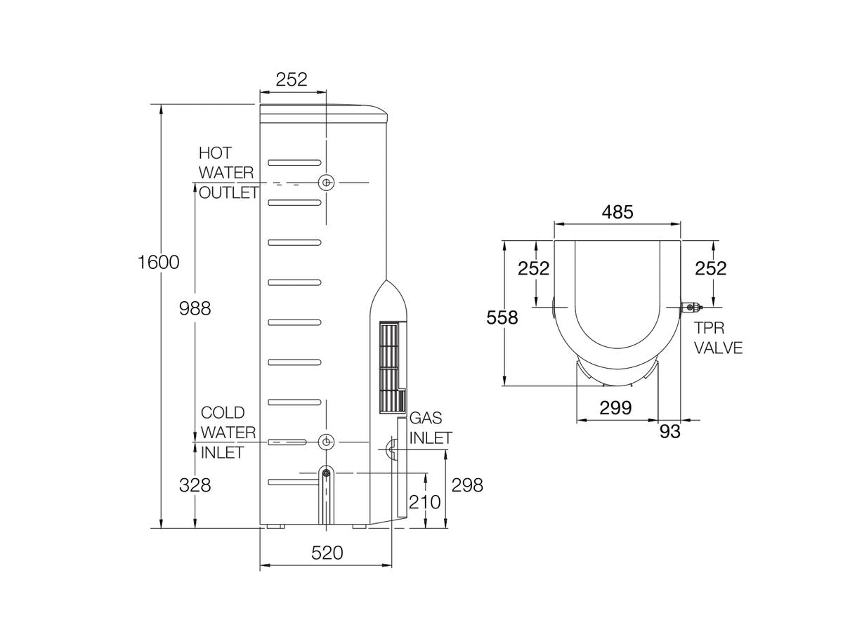 Rheem Stellar 5 Star 130L Natural Gas Hot Water System